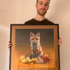 French pastel artist Benoît Jeanmaire holding original artwork